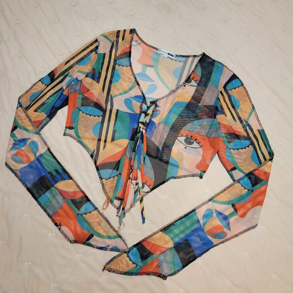 House of CB Multicolor Abstract Blouse
